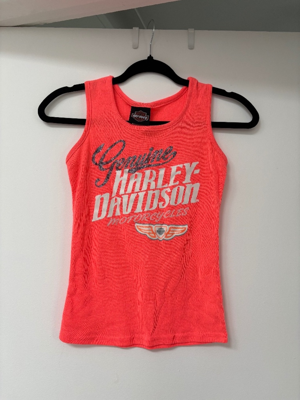 Vintage Pink Glitter Harley Davidson Tank Top